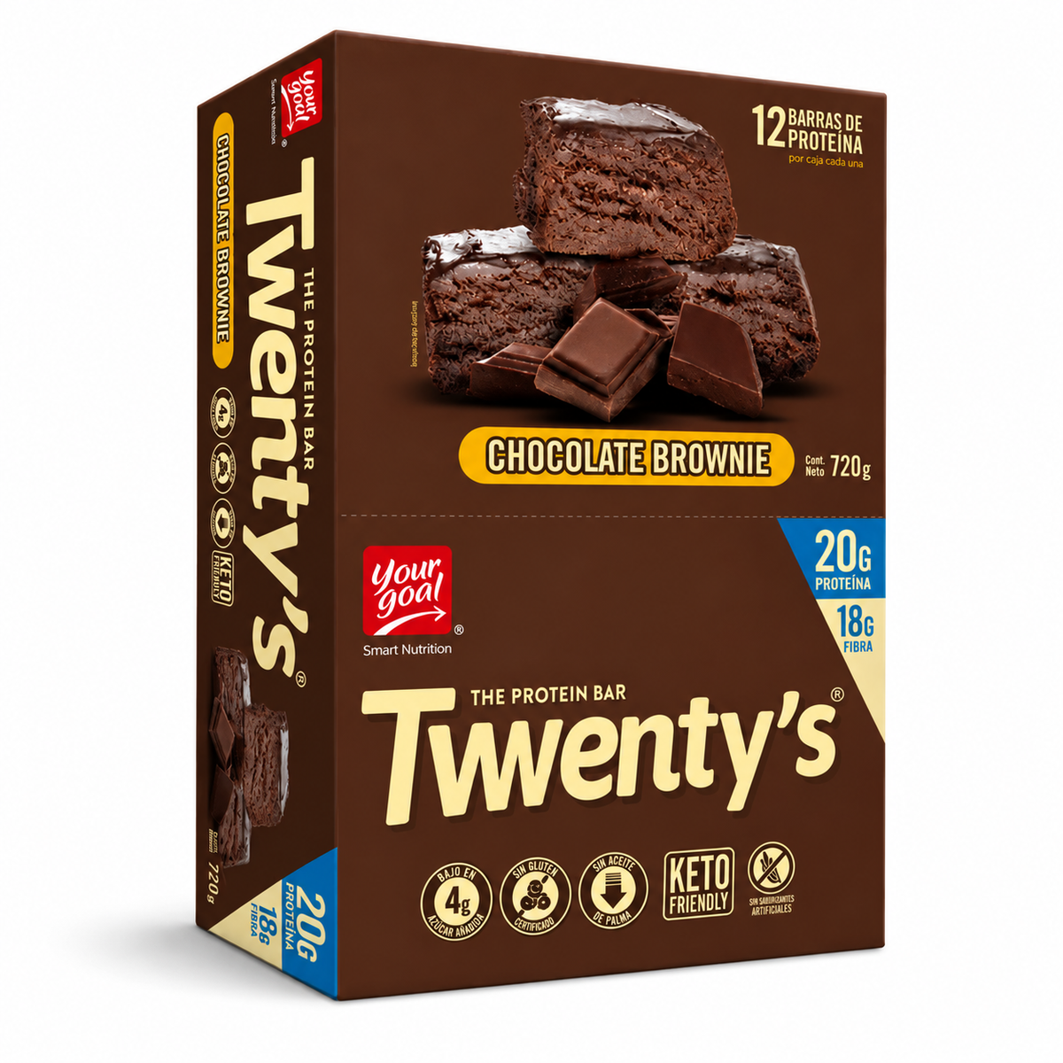 Barras de Proteína Twenty's Choco Brownie 12 Un de 60 g