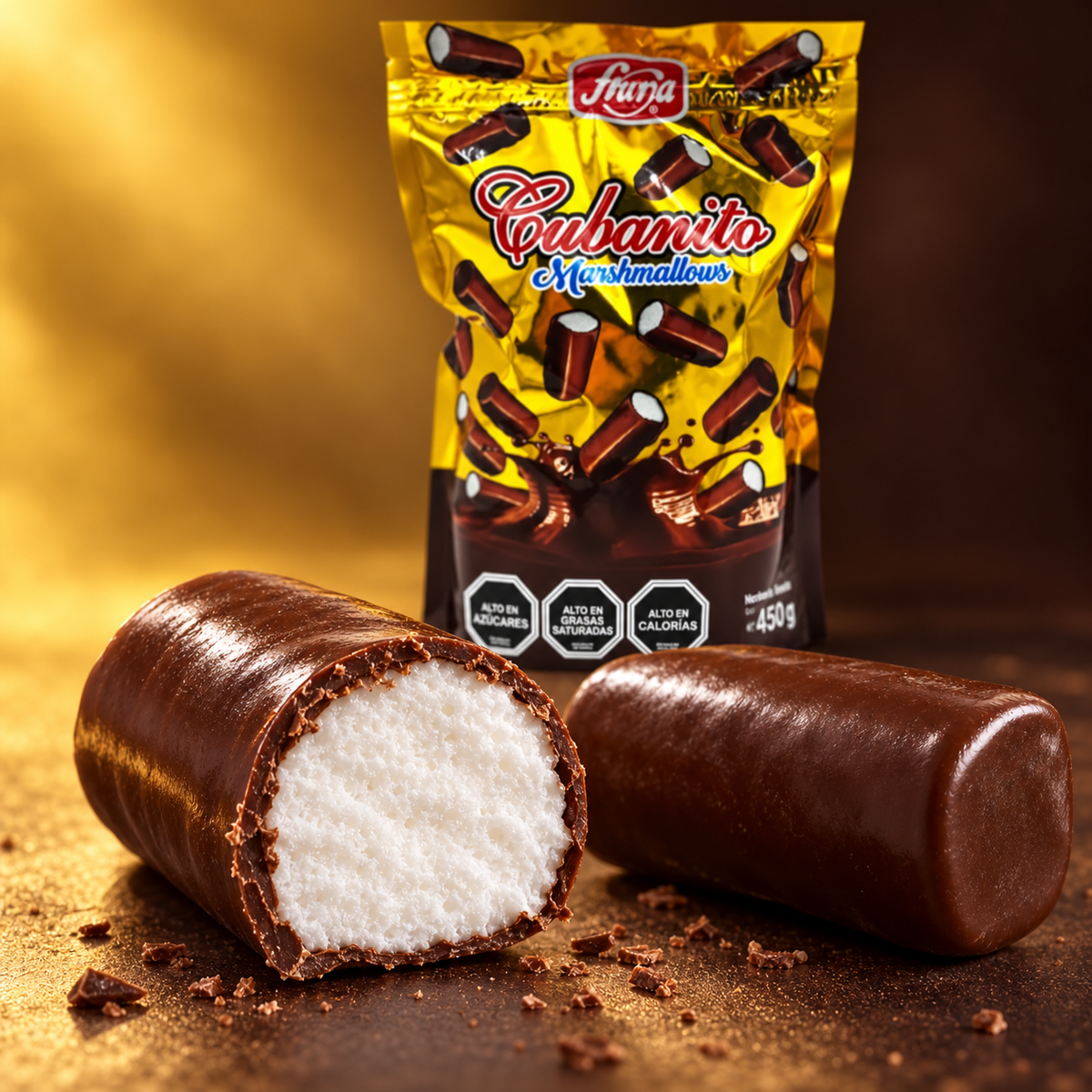 Dulces Cubanitos Fruna Chocolate Bolsa Doypack 450 g
