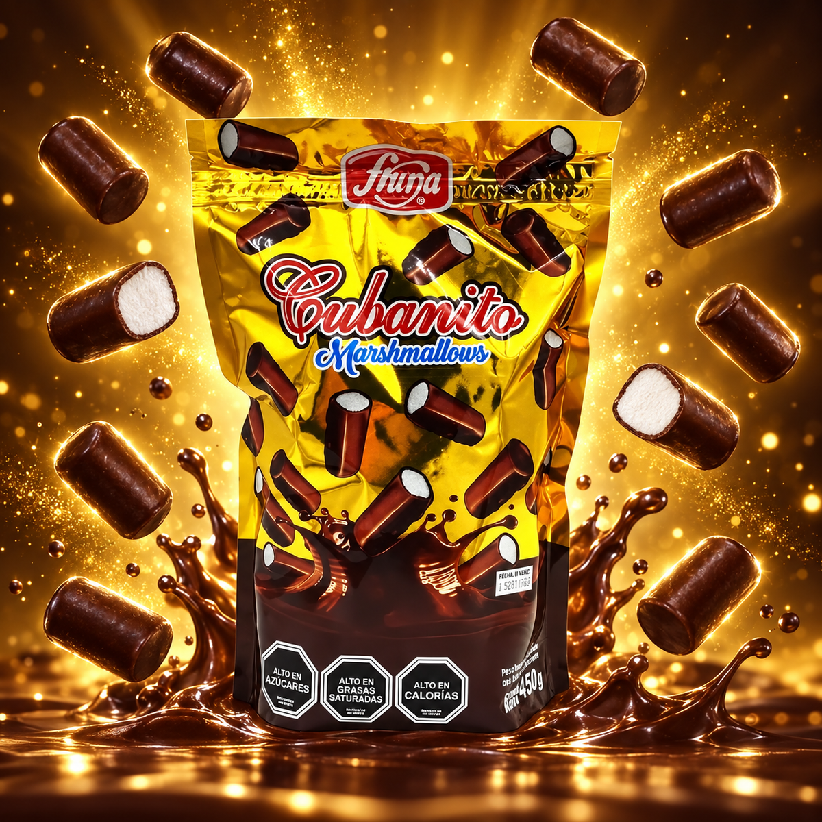 Dulces Cubanitos Fruna Chocolate Bolsa Doypack 450 g