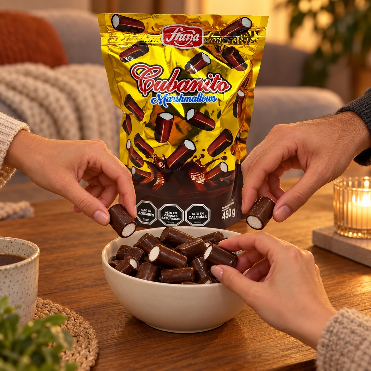 Dulces Cubanitos Fruna Chocolate Bolsa Doypack 450 g