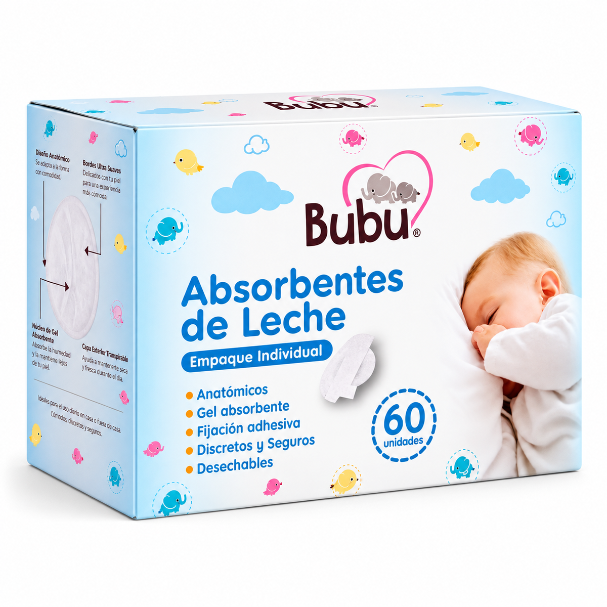 Absorbentes de Leche Bubu 60 Un