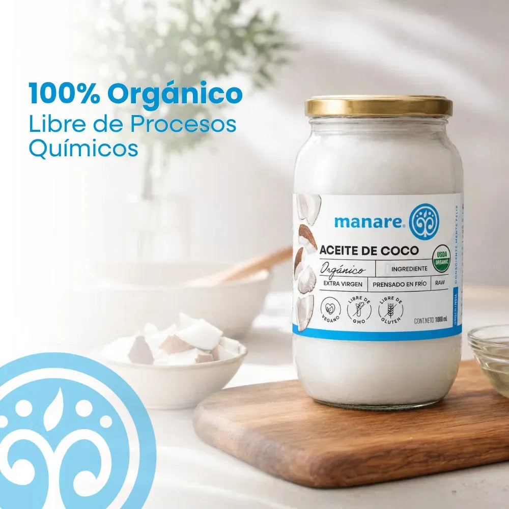 Aceite de Coco Orgánico Extra Virgen Manare 1 Litro