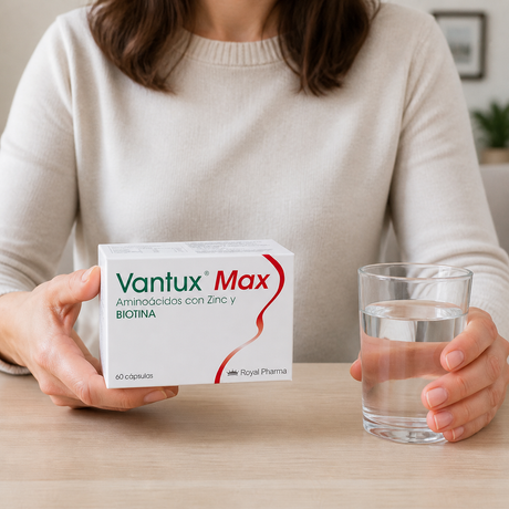 Vantux Max Aminoácidos con Zinc y Biotina 60 Cáps