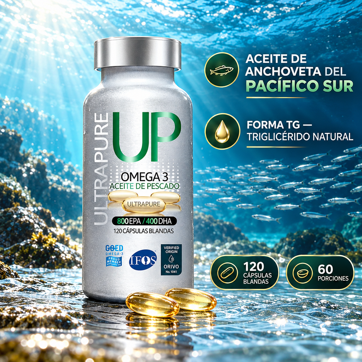 Omega 3 Ultra Pure Up 120 Cáps