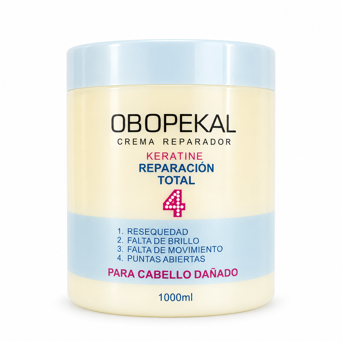 Crema Capilar Keratina Reparación Total 4 Obopekal 1000 ml