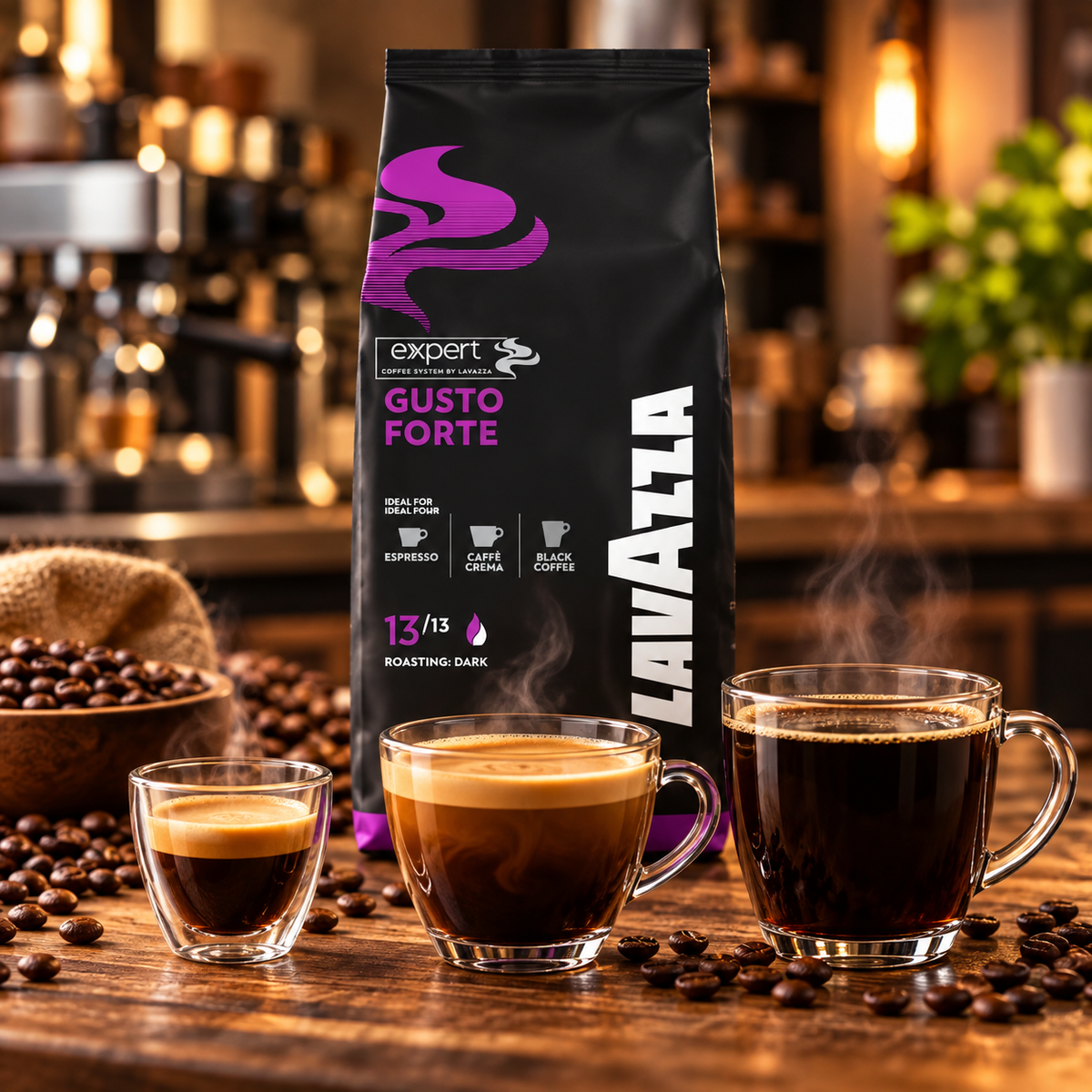 Café en Grano Italiano Gusto Forte Lavazza 1 kg