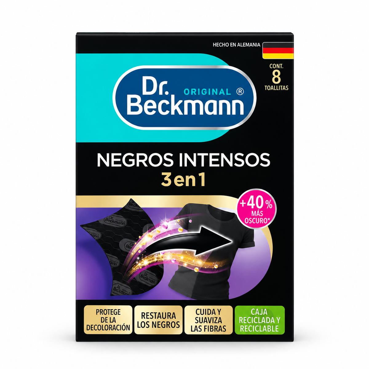 Toallitas Renovadoras Negros Intensos Dr. Beckmann 8 Un