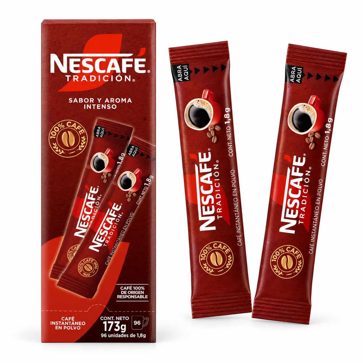 Café Instantáneo Nescafé Tradición 96 Sticks de 1,8 g