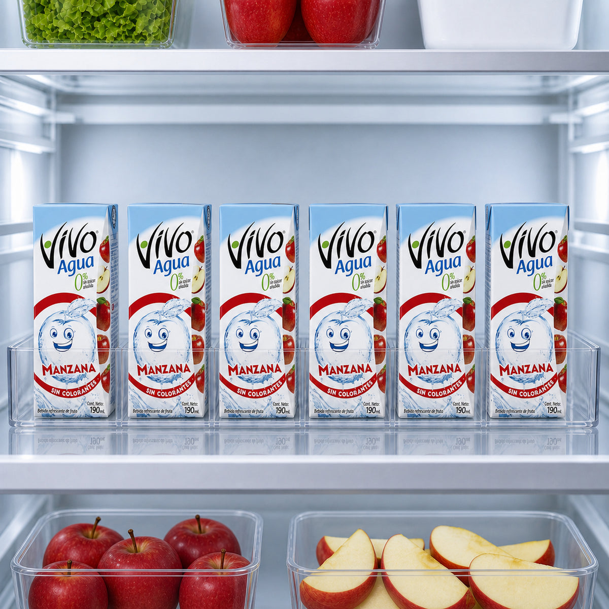 Agua Saborizada de Manzana Vivo Caja 24 Un de 190 ml