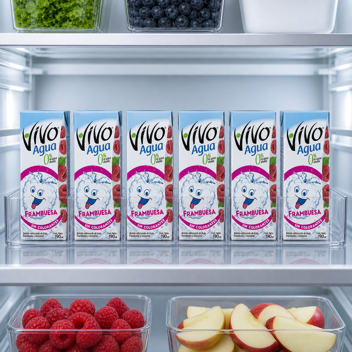 Agua de Frambuesa Vivo Caja 24 Un de 190 ml