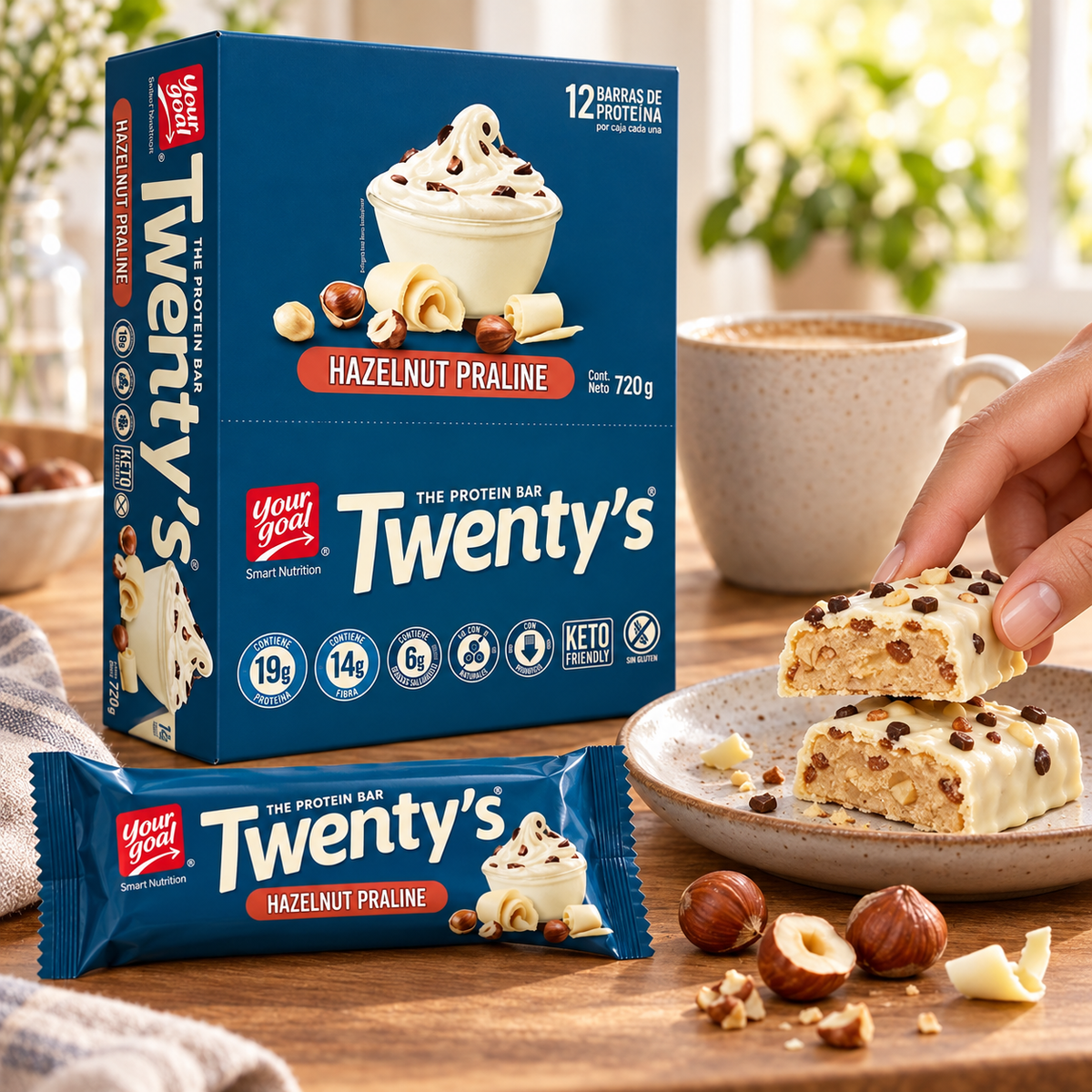 Barras de Proteína Twenty's Hazelnut Praline 12 Un de 60 g