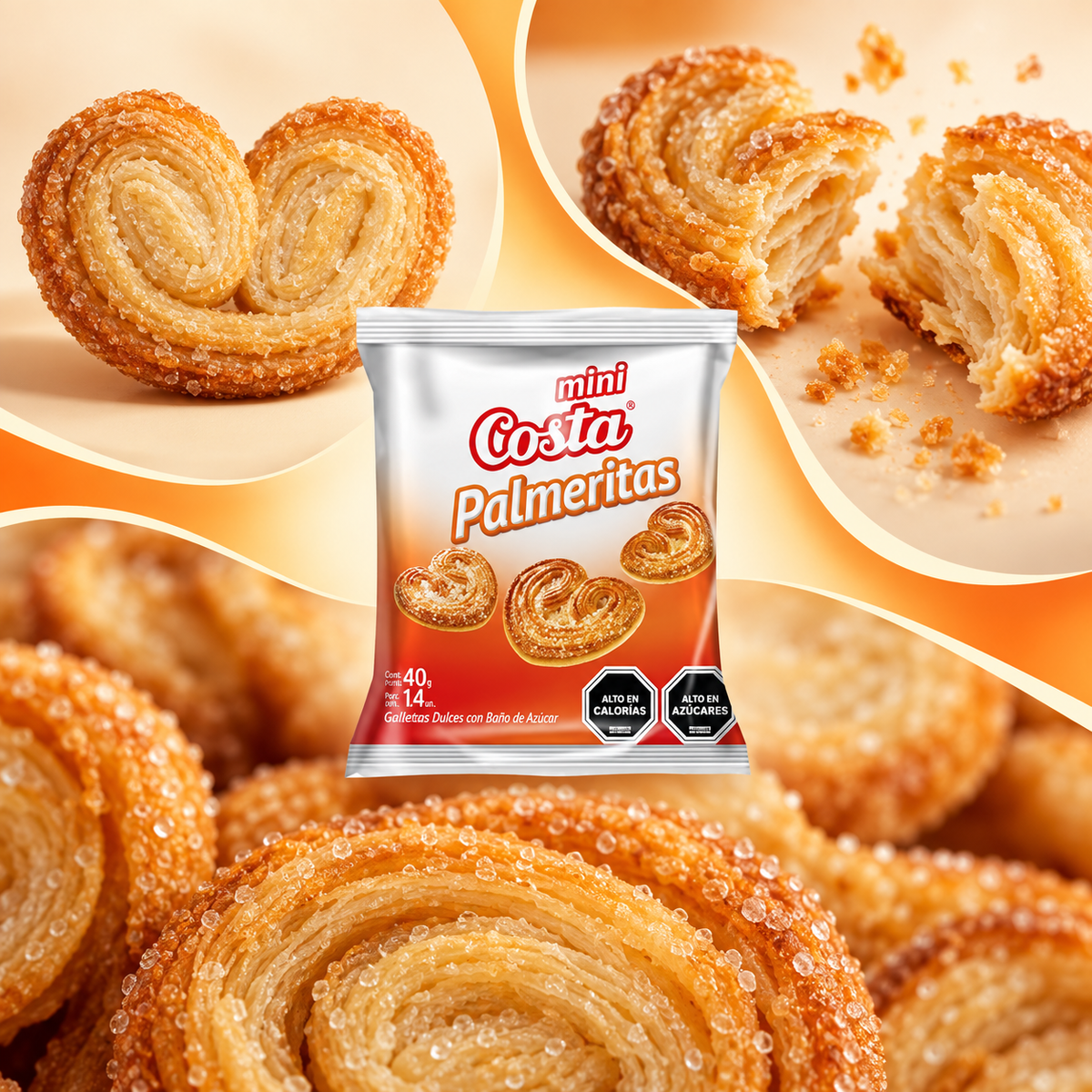 Galletas Mini Palmeritas Costa Caja 30 Un de 35 g