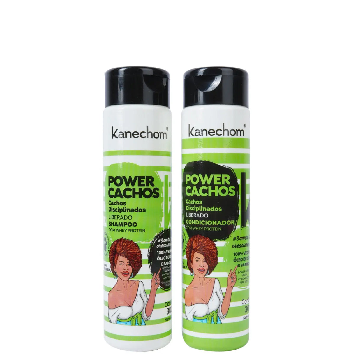 Pack Shampoo y Acondicionador Power Cachos Kanechom 300 ml