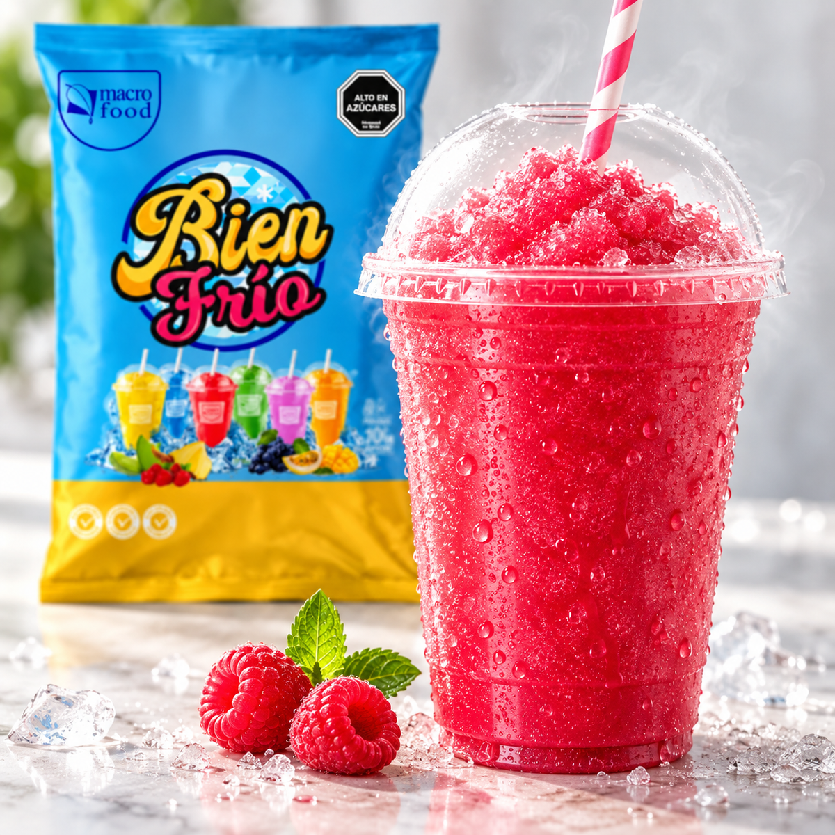 Granizado para Vending Bien Frío Frambuesa Rinde 10 Litros