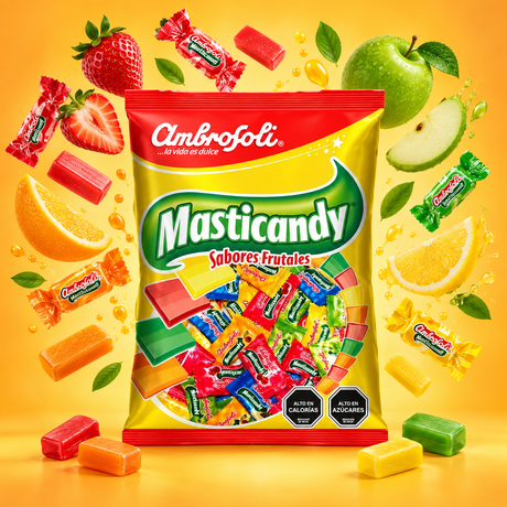 Caramelos Masticables Masticandy Ambrosoli Sabores Frutales Bolsa 200 un.