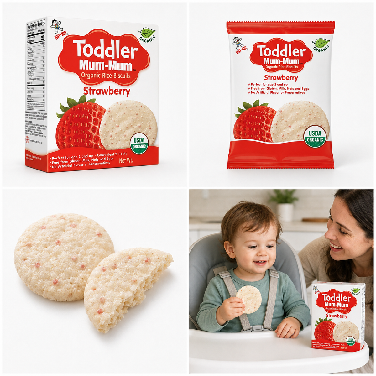 Galletas Orgánicas Toddler Mum-Mum Frutilla 50 g