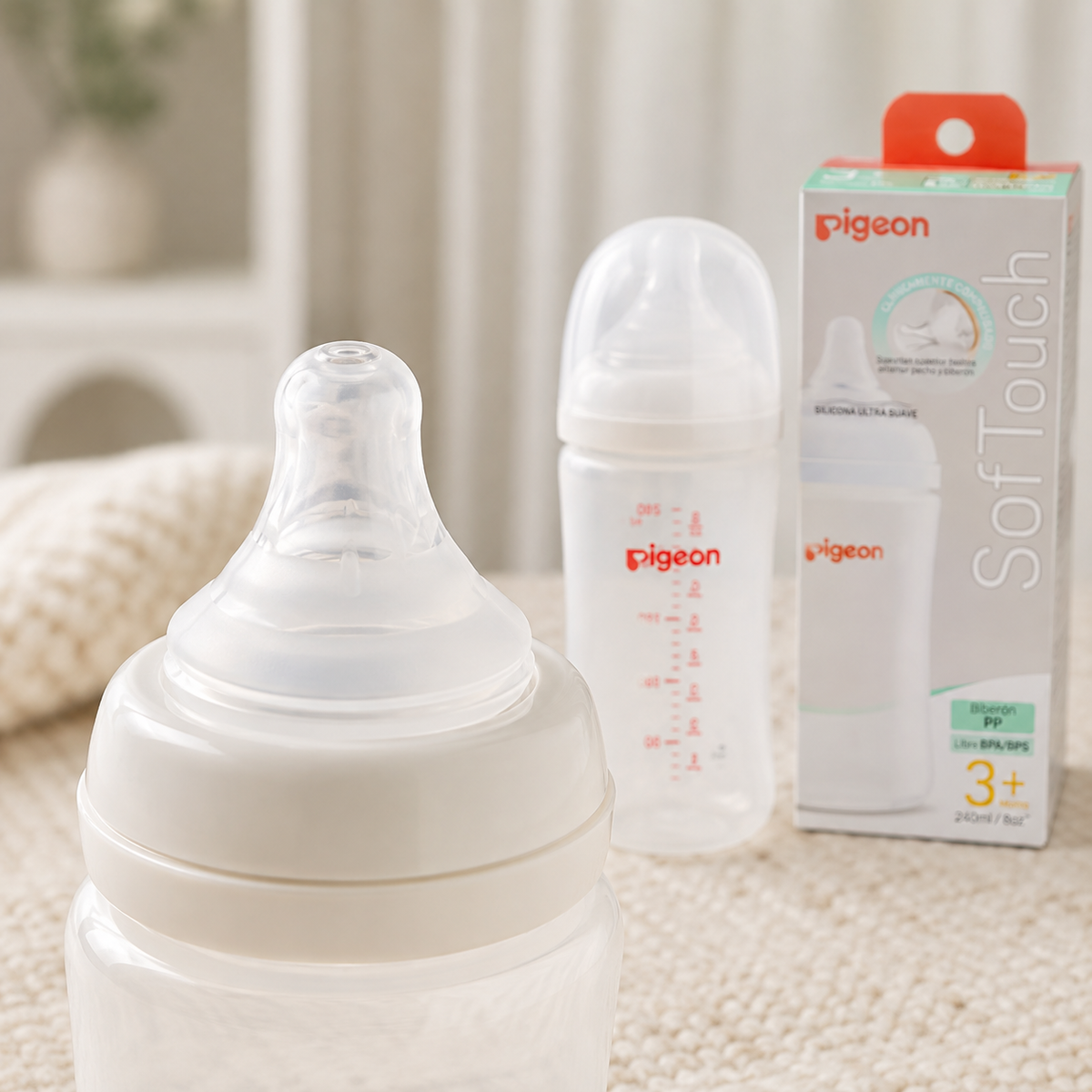 Mamadera Softouch Boca Ancha Pigeon 240 ml