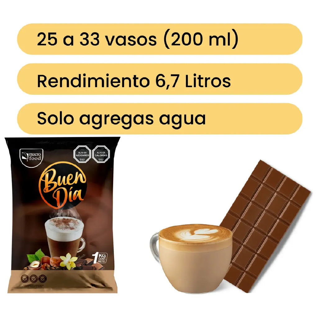 Café Instantáneo para Máquina Ventus y y Vending Buen Día Sabor Chocolate 1 Kg