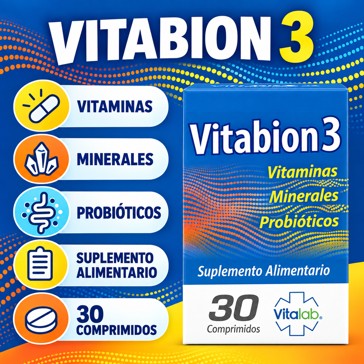 Vitabion 3 Vitalab 30 Cáps