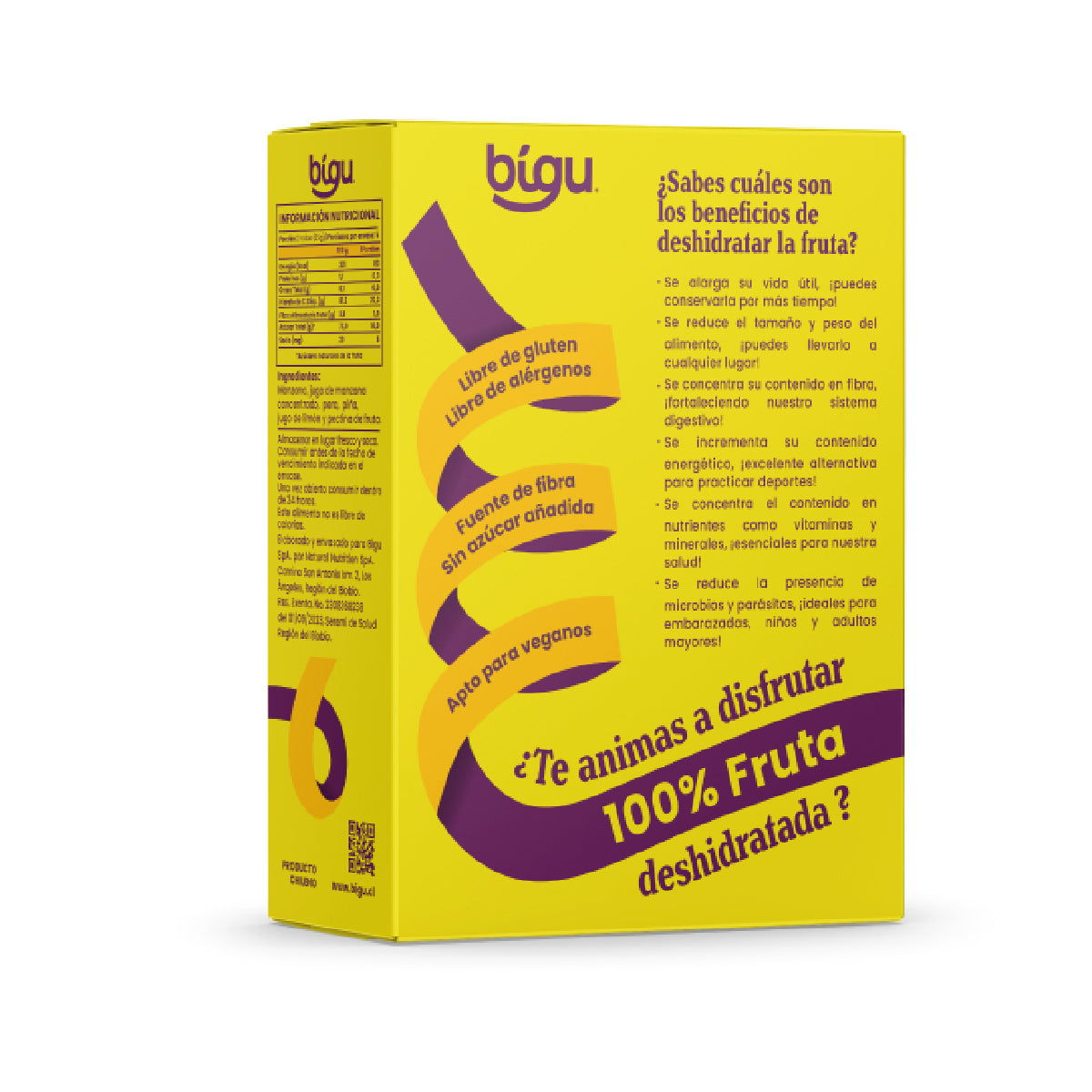 Rollos de Fruta Piña Bigu 5 Un de 25 g