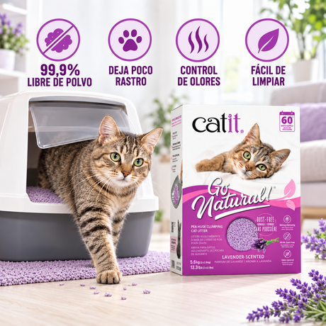 Arena para Gatos Catit Go Natural Aroma Lavanda 5,6 kg