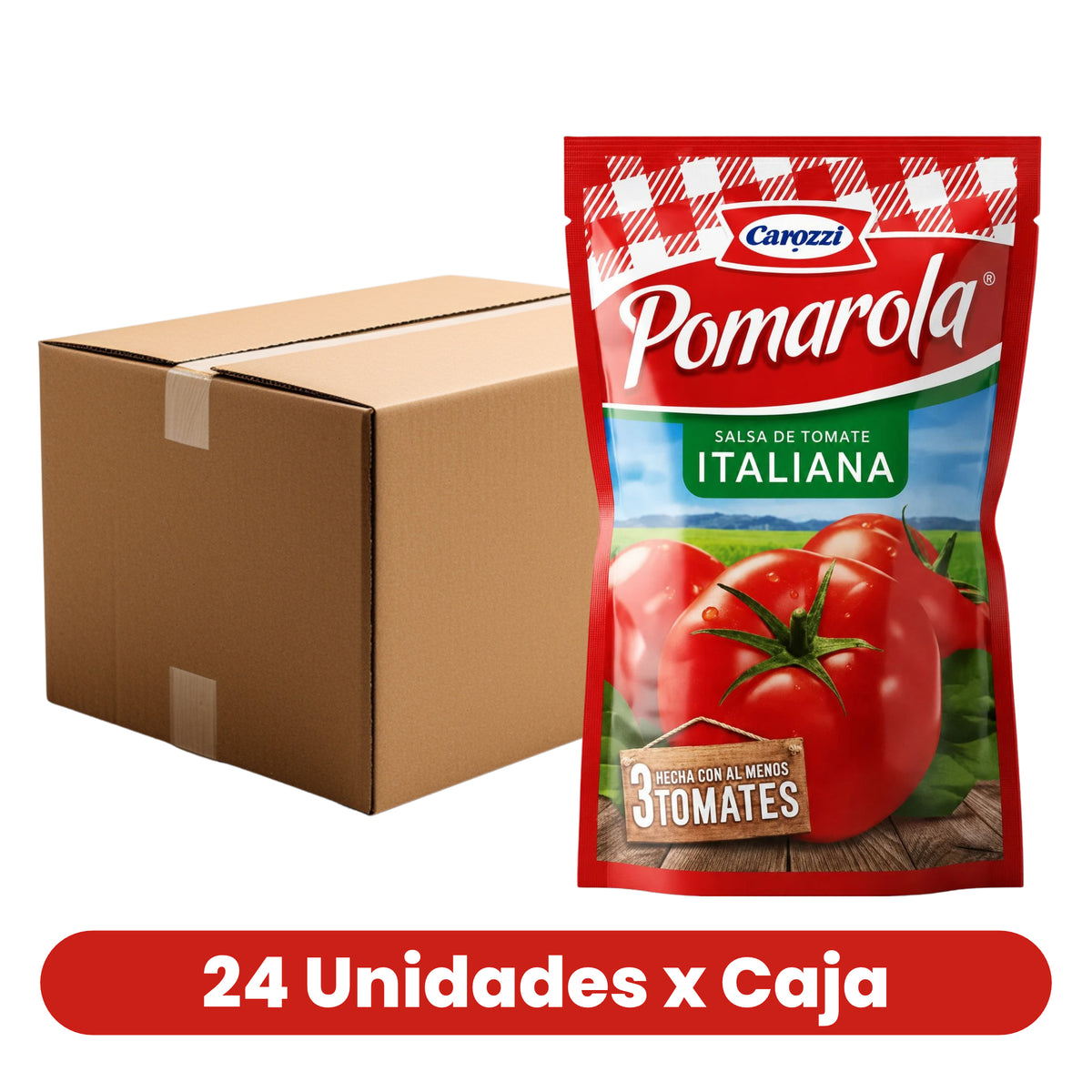 Salsa de Tomate Pomarola Carozzi Caja 24 Un de 200 g