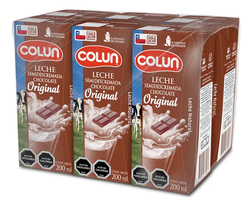 Colun Leche Semidescremada Chocolate 1.2L x 6Uni