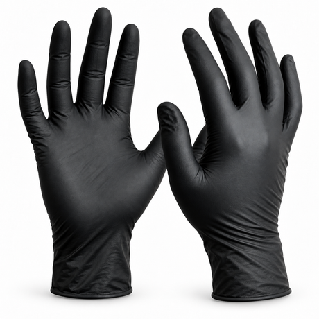 Guantes de Nitrilo Texturizados Tresor Negro Talla S-M-L 100 Un
