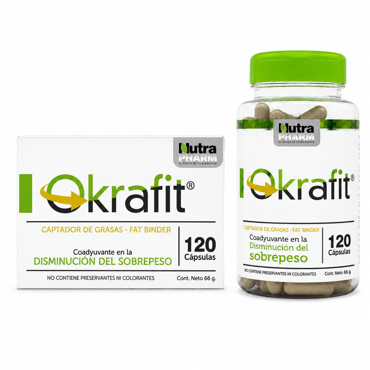Quemador de Grasa Okrafit Nutrapharm 120 Cáps