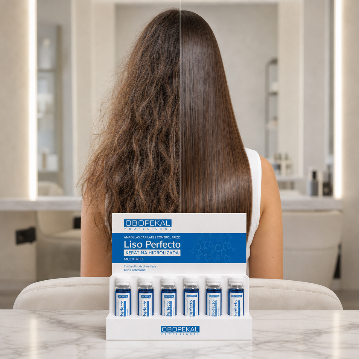Ampolla Capilar Obopekal Liso Perfecto Caja de 6 Un de 30 ml